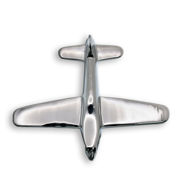 Rhodium Plated Stainless Steel Airplane 47.1mm x 41.9mm Pendant - SSP00316