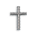 Rhodium Plated Stainless Steel Scaled Tube Cross Pendant- SSP00331