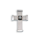 Rhodium Plated Stainless Steel Cross With Crystal Pendant - SSP00340