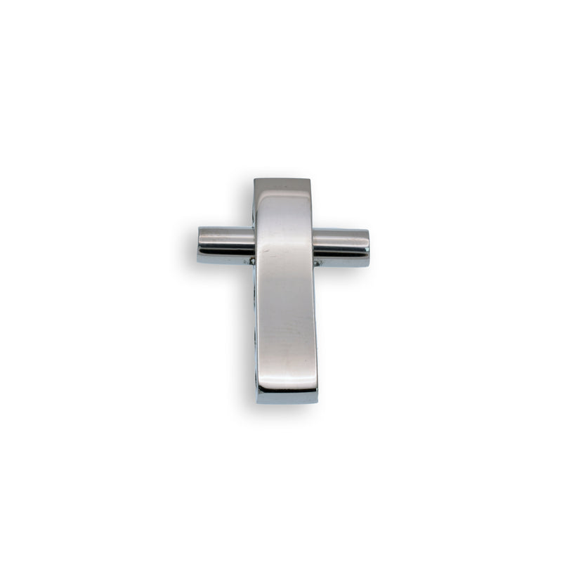 Colgante de cruz de acero inoxidable rodiado - SSP00352