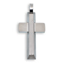 Rhodium Plated Matte Finished Stainless Steel Cross Pendant - SSP00359