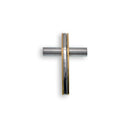 Two-Tone Gold and Rhodium plated Stainless Steel Cross Pendant - SSP00366