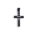Black Rhodium Plated Stainless Steel CZ Cross Pendant - SSP00490B