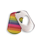 Rhodium Plated Stainless Steel Rainbow Pride Heart Dog Tag Necklace- SSP00507