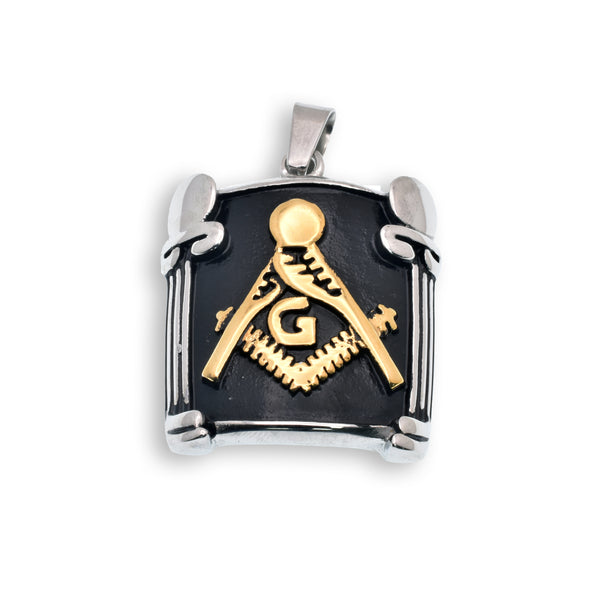 Rhodium Plated Stainless Steel Puzzle Cross Pendant - SSP00185
