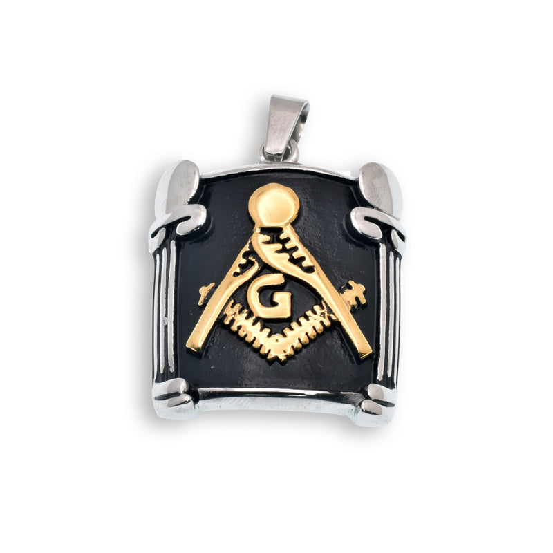 Rhodium Plated Stainless Steel Puzzle Cross Pendant - SSP00185