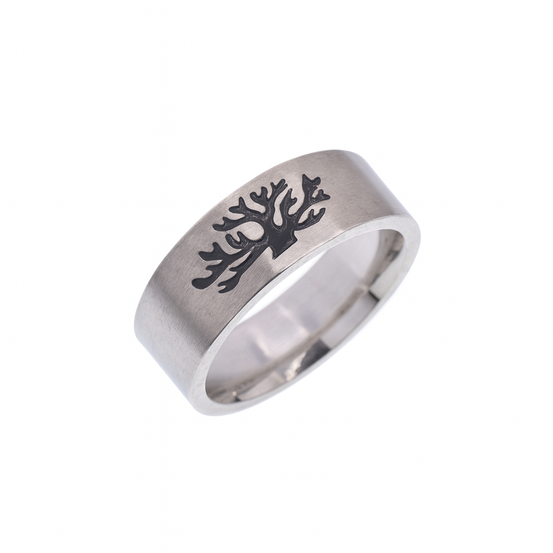 Stainless Steel Tree of Life 7mm Band Ring - SSRN065