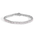 Rhodium Plated 925 Sterling Silver Baguette Stone Studded 4.8mm Tennis Bracelet - STB00627