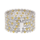 Pulsera de plata de ley 925 rodiada con 4 filas de circonitas negras y burbujas transparentes - STBM0043