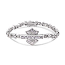 Pulsera de plata rodiada con emblema de motociclista y circonitas - STBM0039