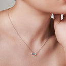 Silver 925 Rectangle Clear CZ Stud Earrings - STE01041