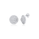 Clearance-Rhodium Plated 925 Sterling Silver Round Clear CZ Stud Earring - STEM038