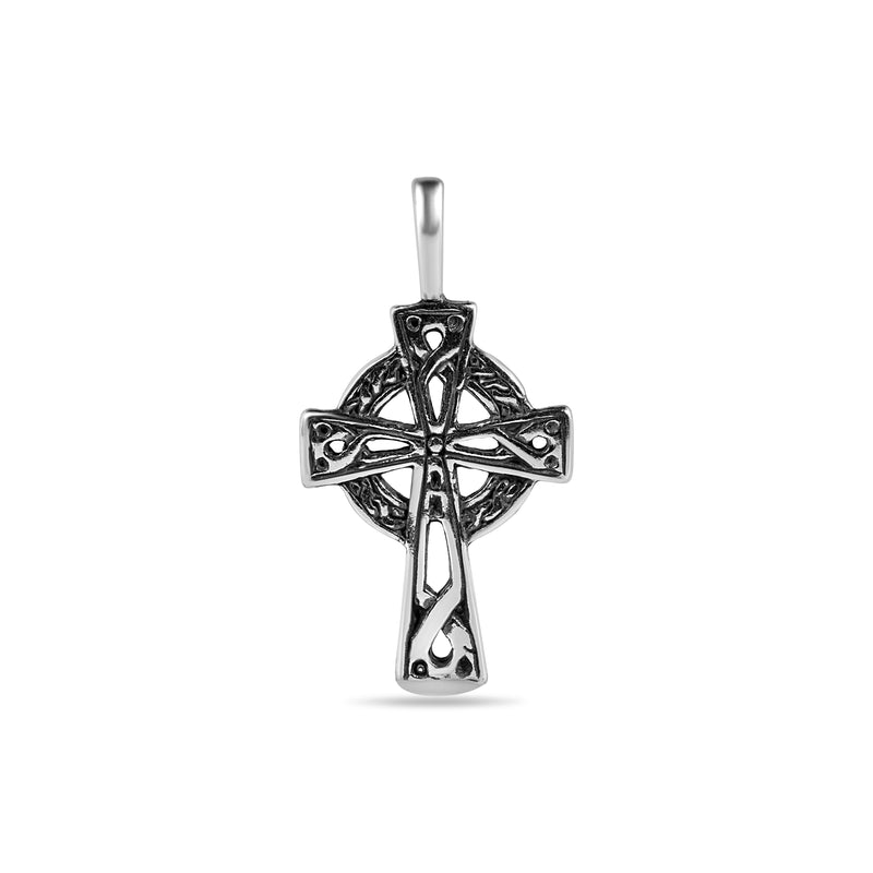Oxidized 925 Sterling Silver Celtic Cross Pendant - STP00018A