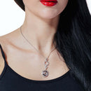 Clearance-Silver 925 Rhodium Plated Multi CZ Disk Necklace - STP00083