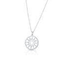 Clearance-Silver 925 Blazing Sun Pendant Necklace - STP00258