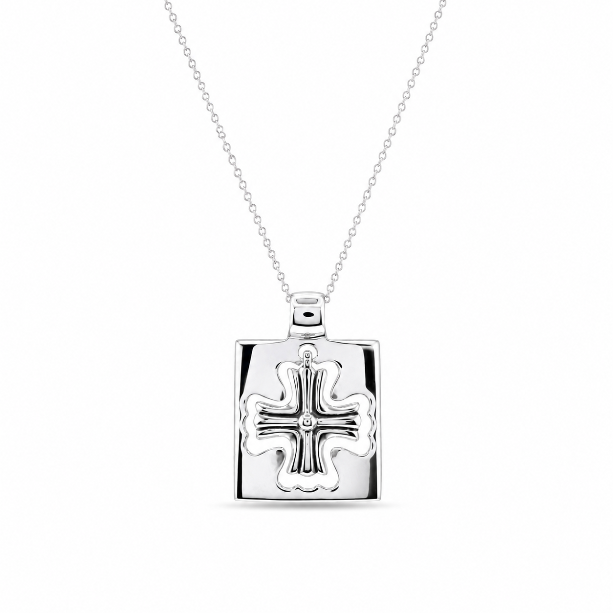 Liquidación - Colgante de cruz de plata 925 rodiada - STP00775