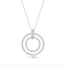 Liquidación - Colgante circular de circonitas cúbicas graduadas en plata de ley 925 rodiada - STP00920