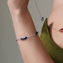 Plata 925 3 Pulsera de eslabones CZ con barco ovalado multicolor - BGB00261