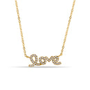 Collar con colgante de amor con circonita transparente chapada en oro de plata 925 - STP01383GP