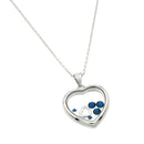 Rhodium Plated 925 Sterling Silver Floating CZ Birthstone Heart Pendant - STP01469