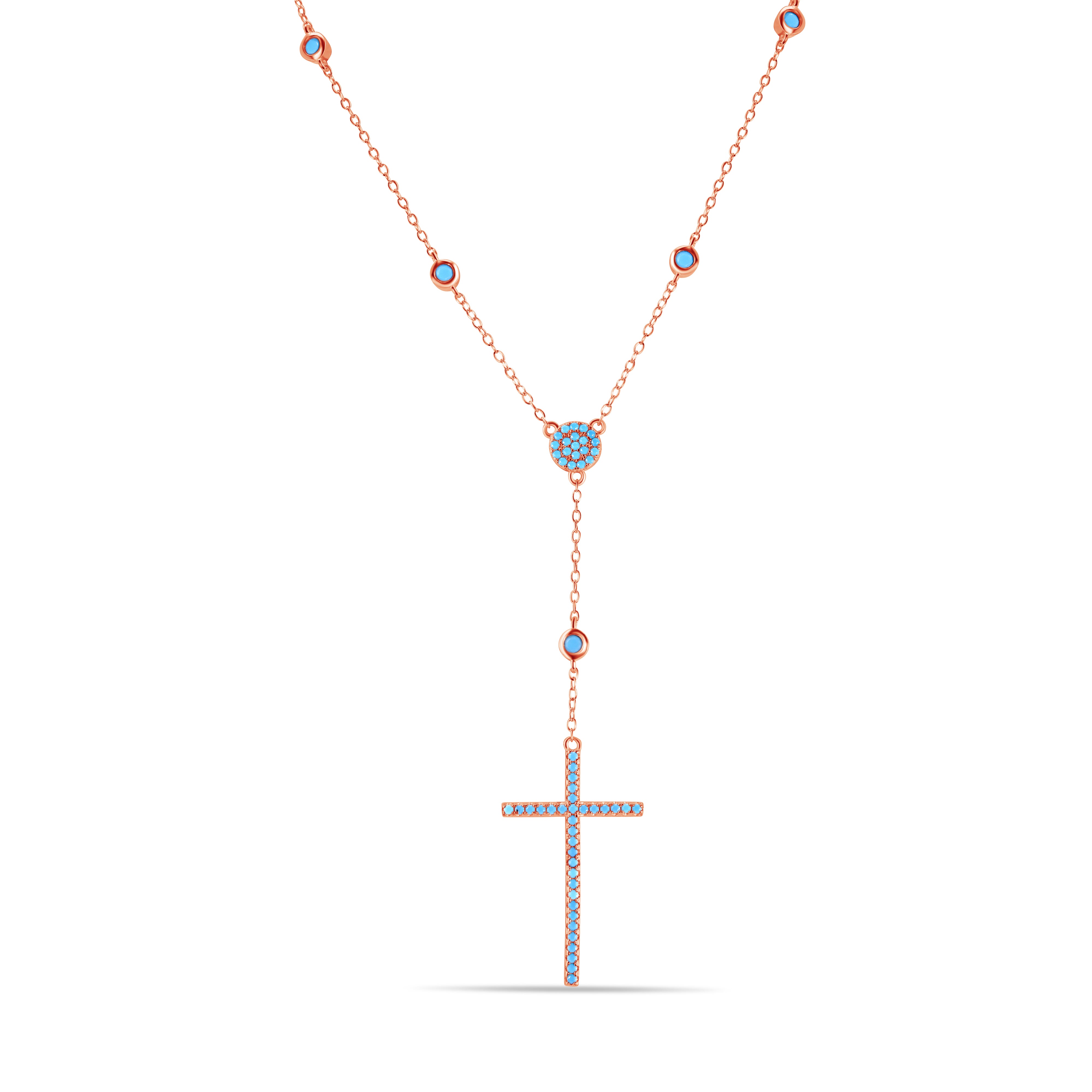 Rosario de plata de ley 925 bañado en oro rosa - STP01513RGP