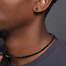 925 Sterling Silver Blk Rhodium Plated Round Blk CZ Tennis Necklace 3mm - STP01709 BLK