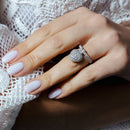 Anillo de plata 925 rodiada con circonita cúbica en forma de corazón - STR00048