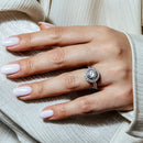 Clearance-Silver 925 Rhodium Plated Round Center CZ Ring - STR00212