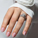 Silver 925 Rhodium Plated Round Center CZ Ring - STR00227