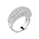 Clearance-Silver 925 Rhodium Plated Pave Set CZ Dome Ring - STR00366