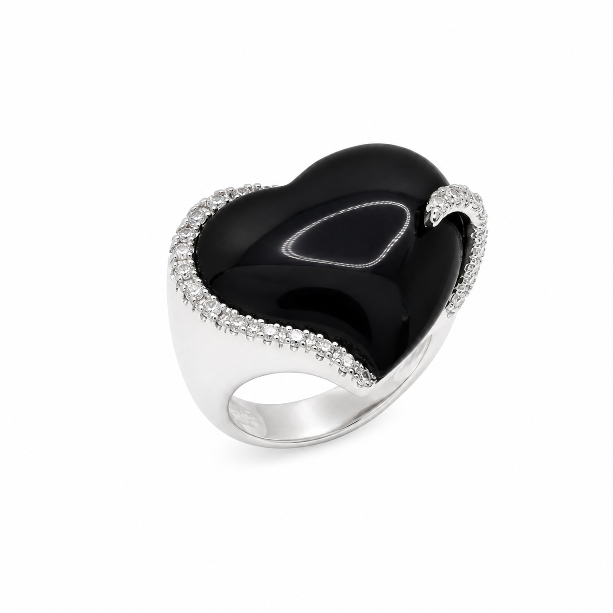 Anillo de plata 925 rodiada con circonita negra - STR00436