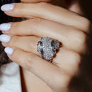 Clearance-Silver 925 Rhodium and Black Rhodium Plated Pave Set Clear CZ Stripe Ring - STR00891