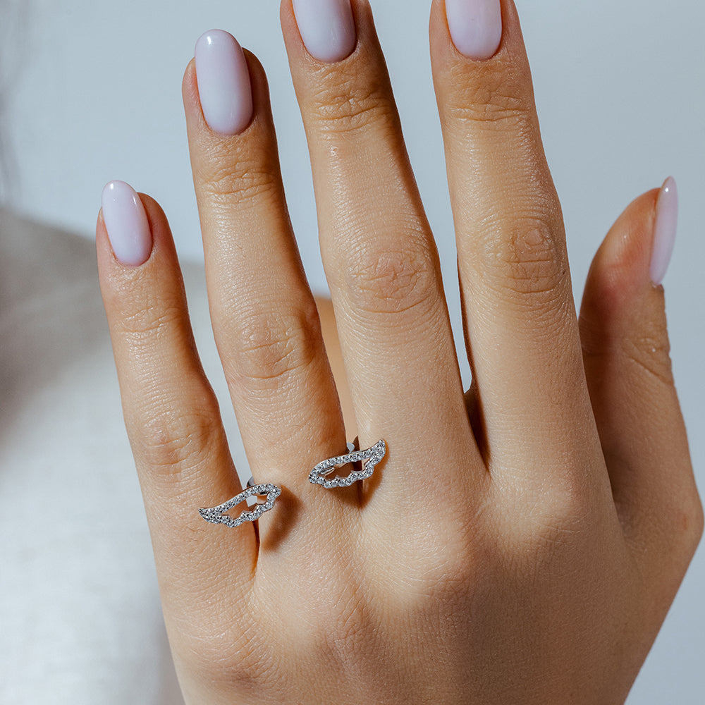 Anillo Alas Plata 925 Rodiada - STR01021