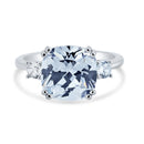 Anillo de compromiso de plata de ley 925 rodiada con circonitas - STR01169