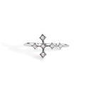 925 Sterling Silver Nickel Free Rhodium Plated Cross Clear CZ Ring - STR01176