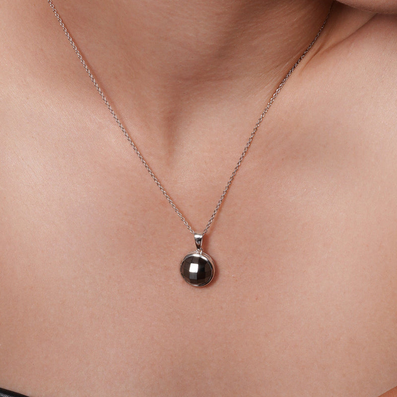 Silver 925 Rhodium Plated Round Black CZ Dangling Hook Set - STS00204