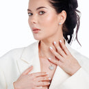 Liquidación - Conjunto de corazón de circonitas con lunares negros y baño de rodio en plata 925 - STS00380