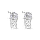 Clearance-Rhodium Plated 925 Sterling Silver Basketball Rim CZ Earrings - STEM135