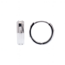 Pendiente de botón de plata de ley rodiada con doble banda de 4,5 mm x 21 mm - GME00131