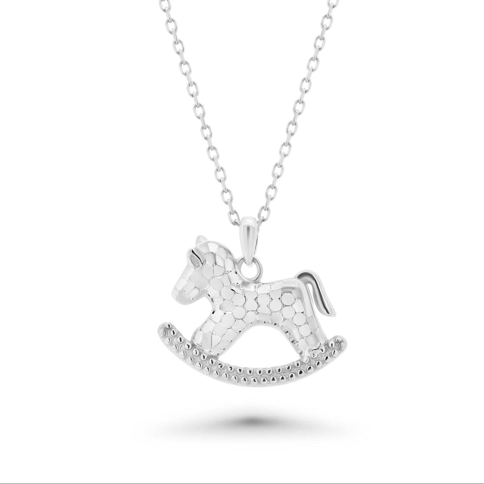 Collar ajustable de trébol de cuatro hojas de 11,2 mm en plata de ley 925 rodiada - GMN00233