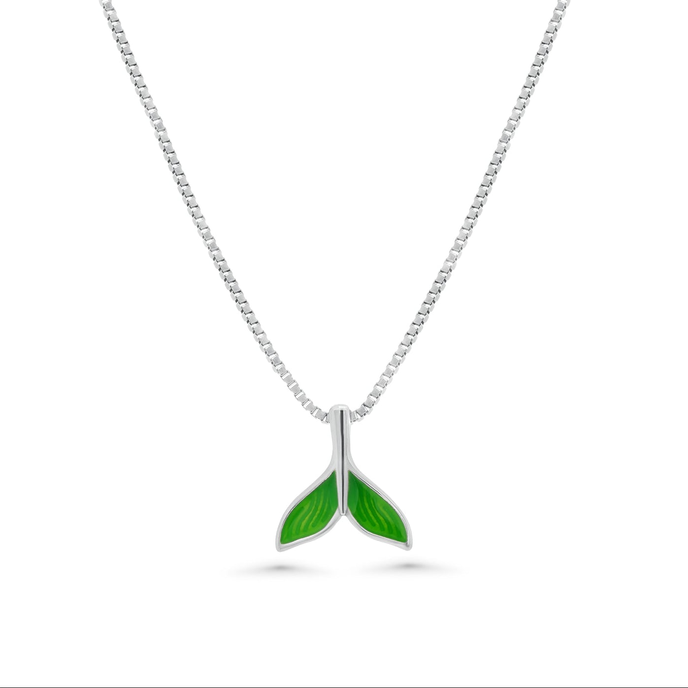 TGN00007 Green Whale Tail Necklace
