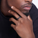 Anillo de águila octagonal con corte de diamante para hombre, de plata de ley 925 rodiada, de 18,9 mm x 18,3 mm - GMR00424