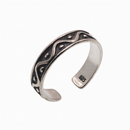 Oxidized 925 Sterling Silver Adjustable Beaded & Zig Zag Toe Ring - TR306