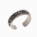 Oxidized 925 Sterling Silver Adjustable Turtle & Swirl Toe Ring - TR307