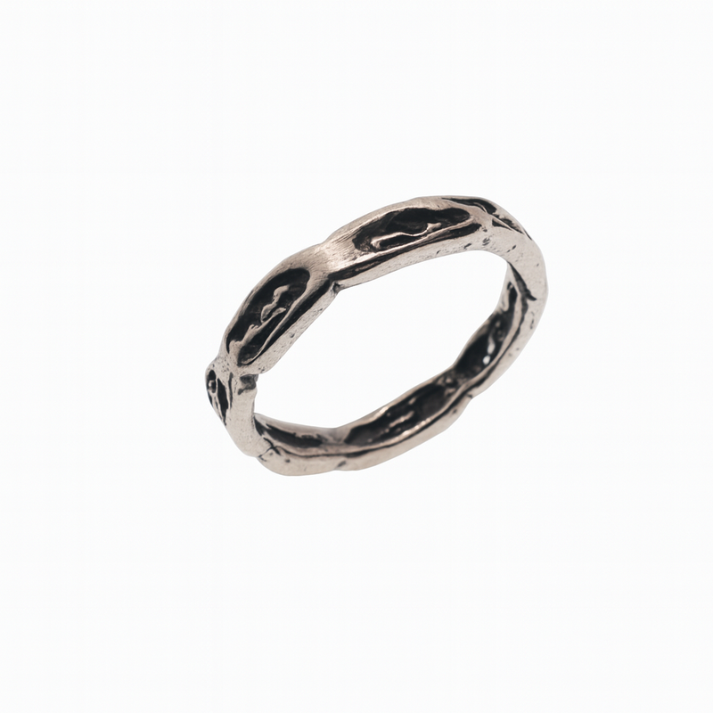 Oxidized 925 Sterling Silver Open Link Toe Ring- TR309