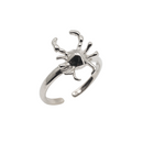 Oxidized 925 Sterling Silver Adjustable Crab Toe Ring - TR321