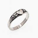 Oxidized 925 Sterling Silver Heart Filigree Toe Ring - TR326