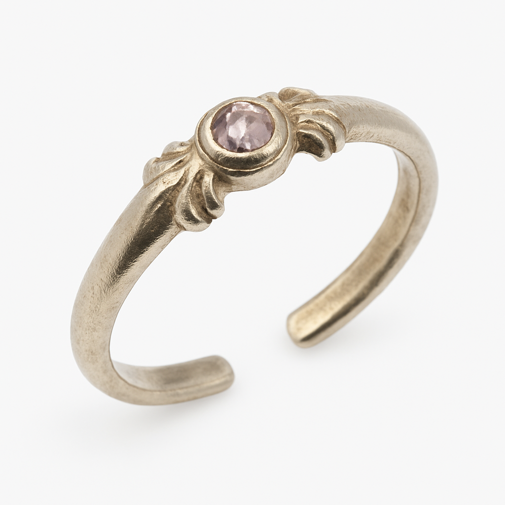 925 Sterling Silver Adjustable Colored CZ Accent Toe Ring - TR330