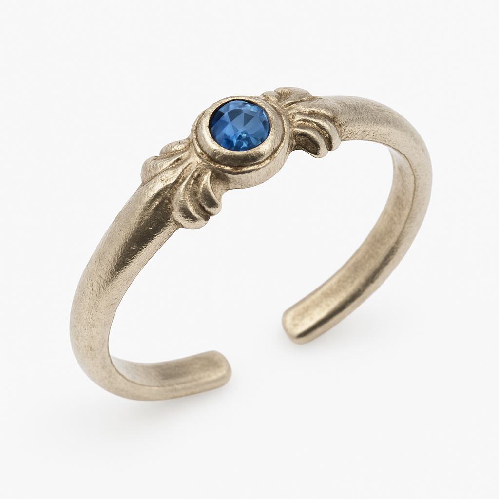 925 Sterling Silver Adjustable Colored CZ Accent Toe Ring - TR330