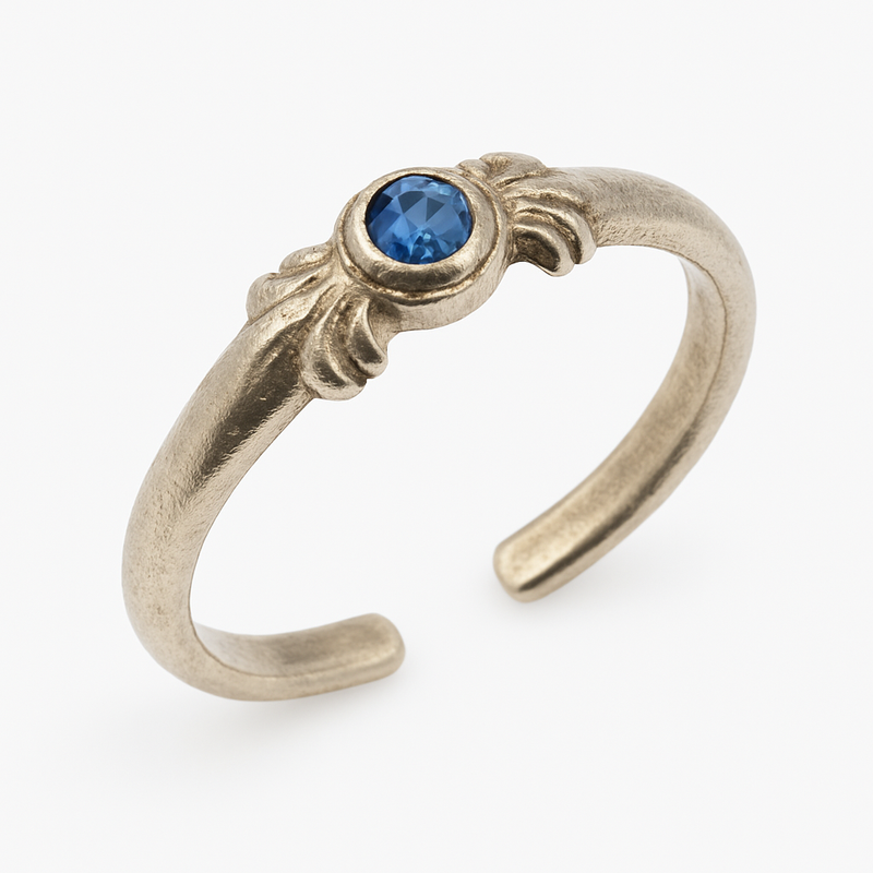 925 Sterling Silver Adjustable Colored CZ Accent Toe Ring - TR330